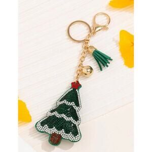 Christmas Tree Crystal Keychain
